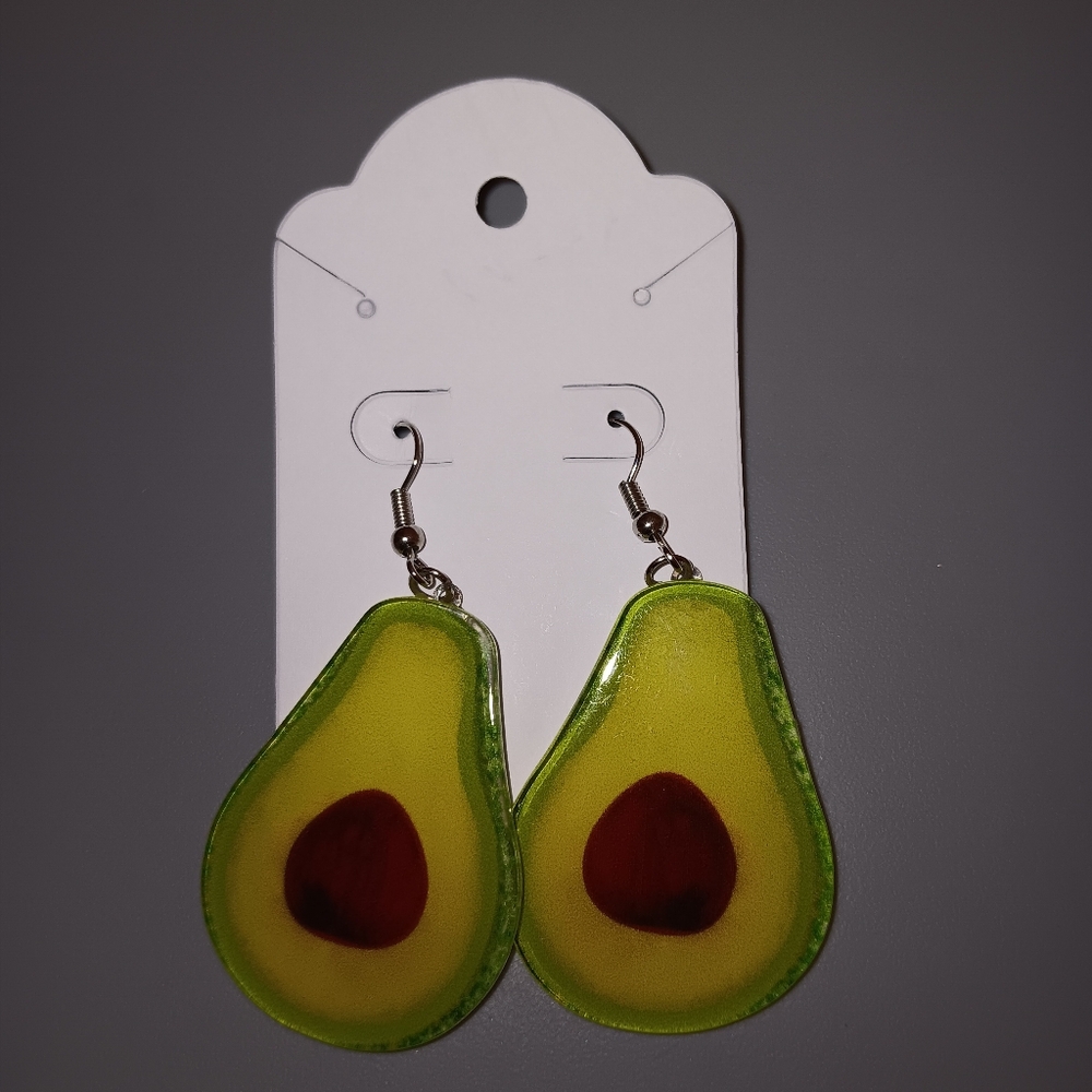 NWOTS Summer Fruitcocktail Cutout Dress & Avocado Acrylic Earrings - Picture 5 of 5